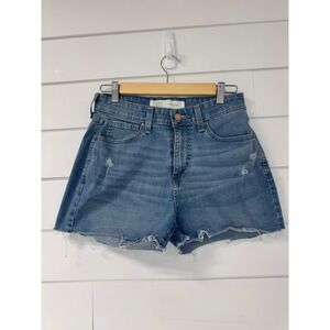 Signature Levi Strauss Gold Label High Rise Denim Shorts Med Wash Distressed 6